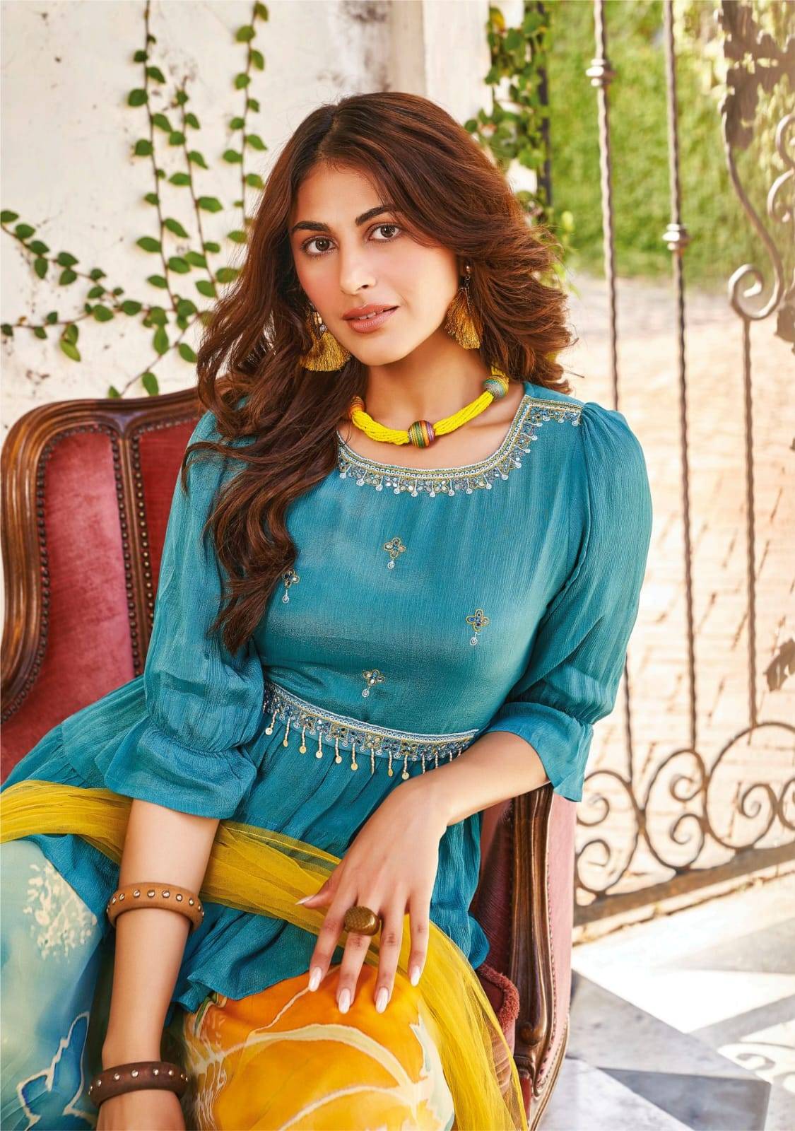Sassy girl vol-3 by Anu fabrics 7221 TO 7226 SERIES Indian PURE CHINON CHIFFON party wear designer kurti with palazo At Wholesale Price
